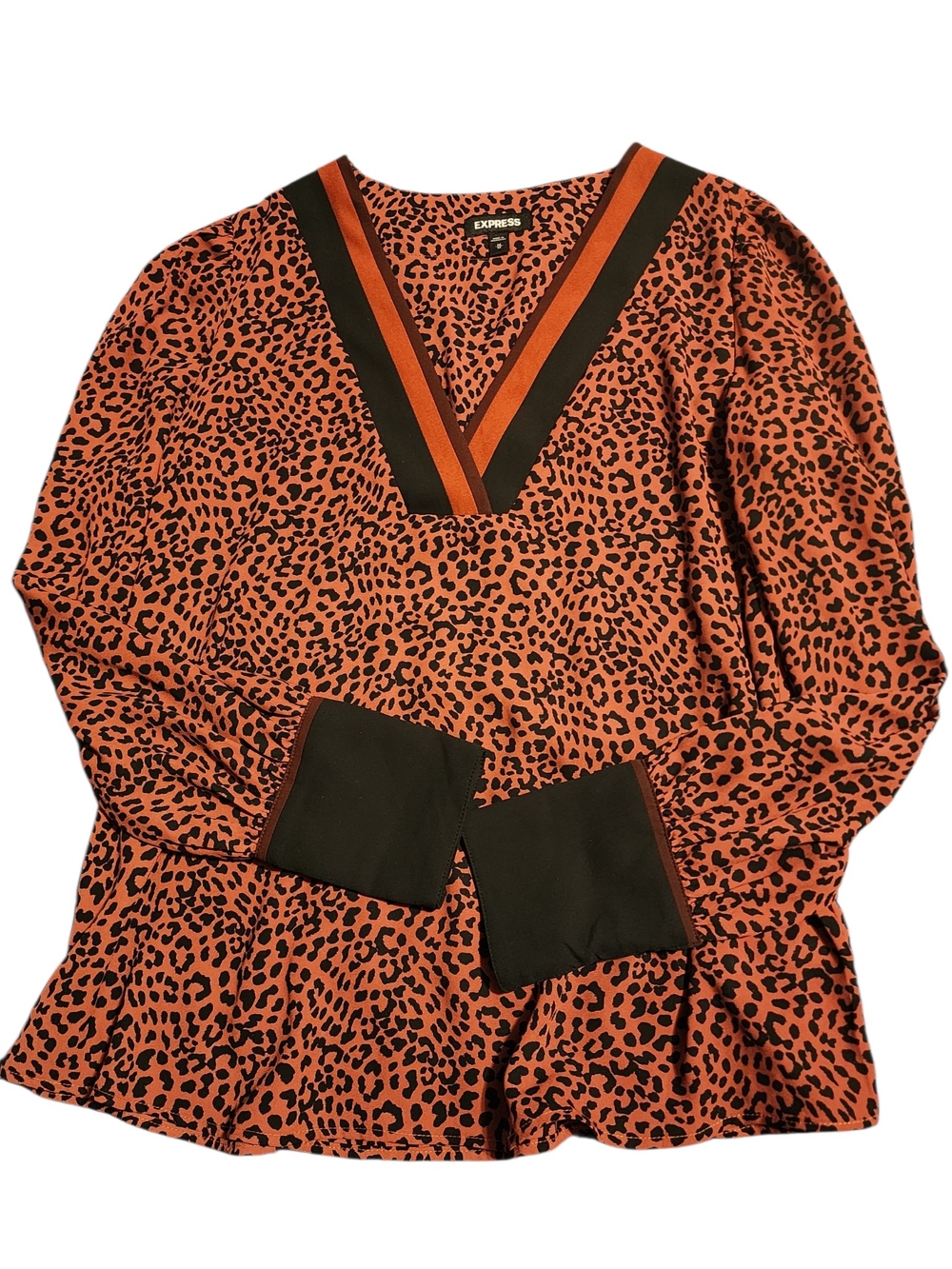 Express Leopard V-Neck Blouse